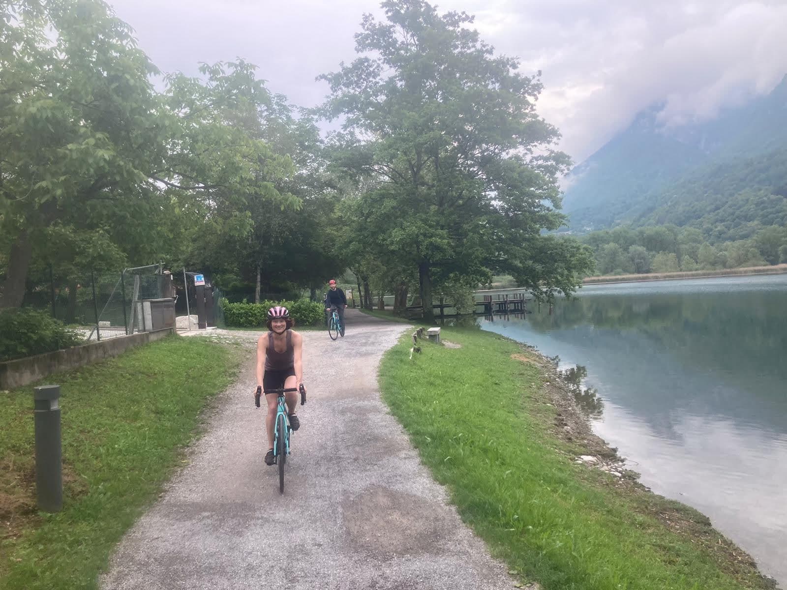 Porlezza Biking Pedaling Up the Hill