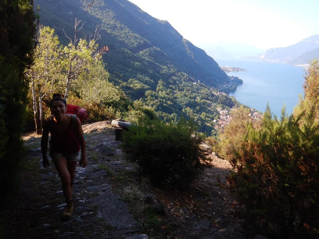 Cyclists with Lake Como View