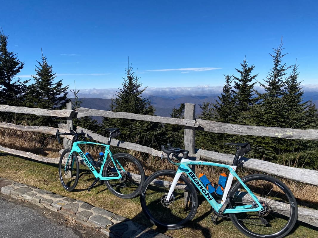 Cyclists At the Top of Mt. Mitchell