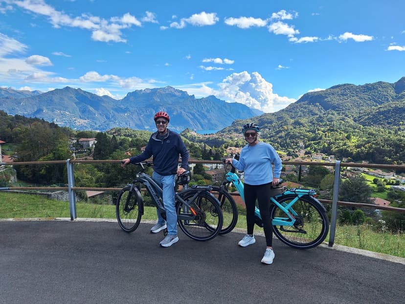 Cyclists at a Chapel Near Bellagio