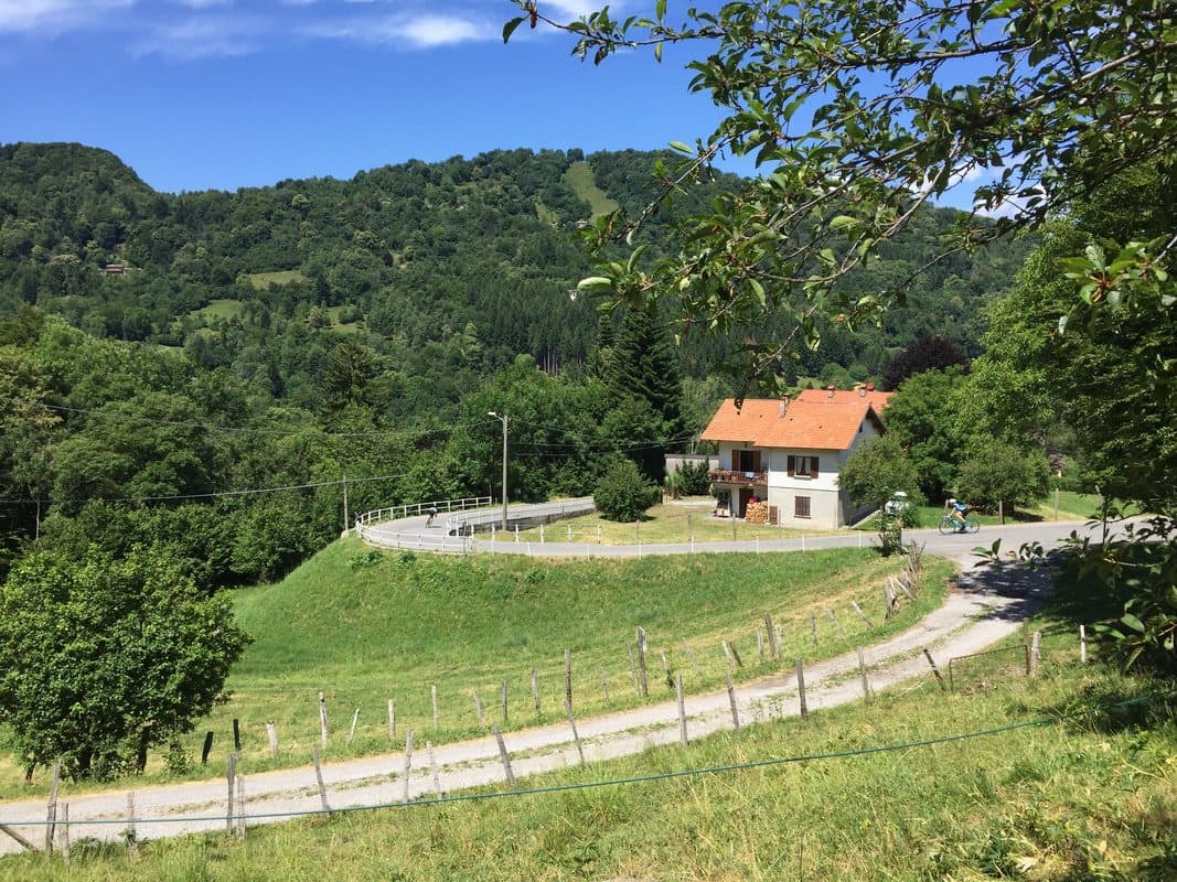 Scenic Road and House in the Mountains Lake Como