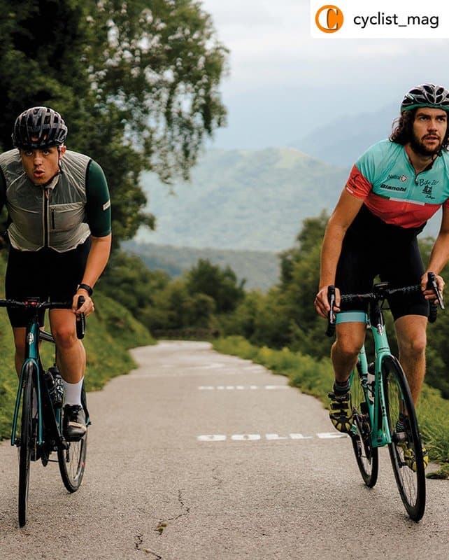 Cyclists on a Mountain Road