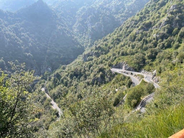 Winding Road through Mountains
