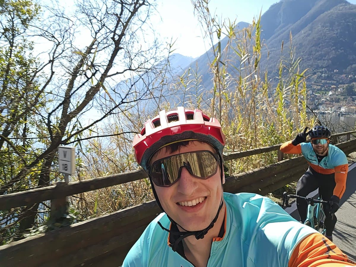 Cyclists on Scenic Route Cyclists on Scenic Route