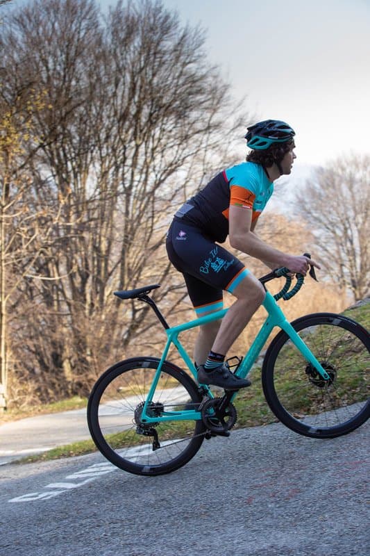 Cyclist Climbing a Route Cyclist Climbing a Route