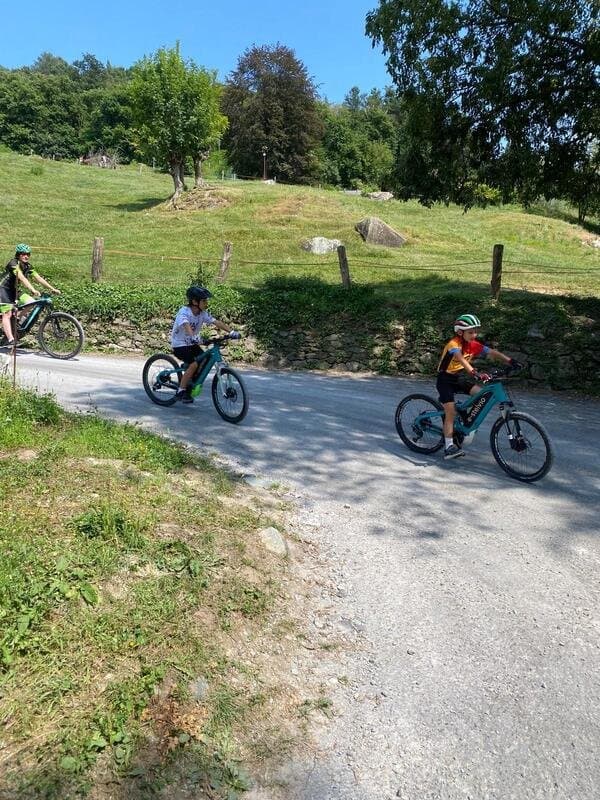 Children Cycling on a Country Road Children Cycling on a Country Road